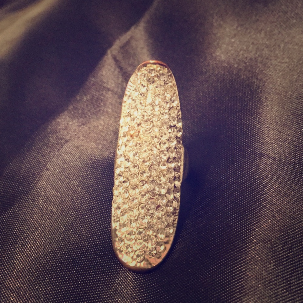 Long Rhinestone Statement Ring - Picture 1 of 6